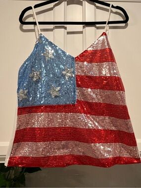 BiBi Sequin Patriotic Camisole Dress - Red, White, Blue
